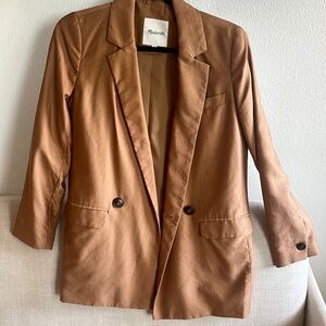 Madewell | The Relaxed Blazer in Softdrape Camel Oversized Jacket